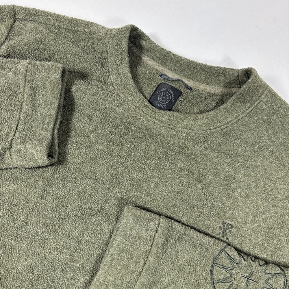 Roark X Jamie Thomas JT Polar Crew Green Crewneck Relaxed  Sweater Mens Large